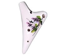 VDLLQYN, Mini ocarina in argilla Fa a 6 fori con tono super acuto, regalo for ragazzi/ragazze ，Flauto in ceramica(White C)