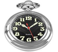 VDLLQYN, Numeri arabi lucidi da uomo, orologi da tasca regalo, movimento al quarzo for uomo con catena,Orologi da tasca