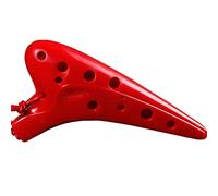 VDLLQYN, Ocarina anti-caduta in plastica con tono acuto a 12 fori, regalo di compleanno, cordino e materiale didattico ，Flauto in ceramica(Red)