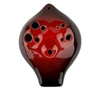 VDLLQYN, Ocarina di argilla a doppio tubo contralto a 6 fori, ,Flauto in ceramica(Red)