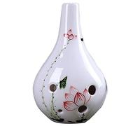 VDLLQYN, Ocarina in argilla a 6 fori contralto in Do for principianti, for imparare a suonare, con custodia in tessuto + cordino + panno for la pulizia ，Flauto in ceramica(White B)