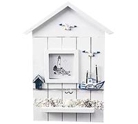 VDLLQYN, Organizer for portachiavi, piccolo, creativo, in stile mediterraneo, con decorazione a parete, for la gestione delle chiavi, ciondolo artigianale.,Organizzatore di chiavi(White B)