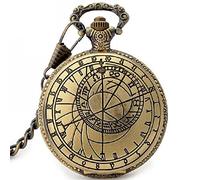 VDLLQYN Orologi da tasca Orologio astronomico di Praga Orologio da tasca analogico al quarzo 12 costellazioni for uomo e donna, catena 30 cm