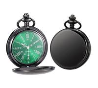 VDLLQYN, Orologio da tasca Orologi da tasca vintage al quarzo for me con cassa a catena Regali di compleanno di Natale di nozze,Orologi da tasca(Green)