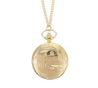 VDLLQYN, Orologio da tasca retrò - Orologio da tasca con motivo a treno in oro, gioielli con catena for donna, uomo, papà, regali di compleanno di Natale,Orologi da tasca