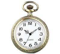 VDLLQYN, Orologio da taschino classico vintage in acciaio con catena corta for uomo e donna, regalo for compleanno, anniversario, Natale, festa del papà,Orologi da tasca