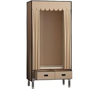 VDLLQYN, Ripiani for guardaroba portatili in tela, guardaroba in tessuto con asta appendiabiti e 3 cassetti, organizer for riporre gli abiti for camera da letto, Bruin-70x45x168cm,Armadio portatile(C
