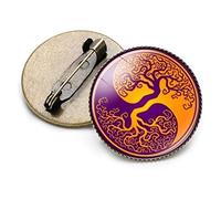 VDLLQYN, Spille Yin Yang Nero Bianco Tai Chi Farfalla Drago Modello gatto Spilla rotonda Gemma di cristallo di vetro Perni in metallo,Spille(9)