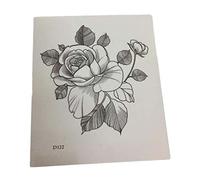 VDLLQYN, tatuaggi temporanei, adesivi for tatuaggi temporanei con rosa nera gotica a 3 fogli che dipingono la cicatrice posteriore della mano che copre tatuaggi finti stile punk,Adesivi per tatuaggi
