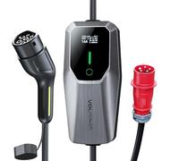 VDLPOWEREU Caricatore per Auto Elettriche 11kW Presa Trifase Tipo 2 Caricatore EV Wallbox,Cavo di Ricarica per Veicoli Elettrici da 6-16A con Presa Trifase CEE, IP65 (IEC 62196-2), LCD