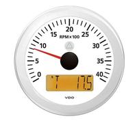VDO CONTAGIRI CON CONTAORE LCD BIANCO 0-6000 RPM A2C59512399 Ø85 VIEWLINE