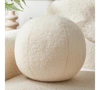 Vdoioe Cuscino rotondo a forma di sfera, 30 cm, colore bianco crema, semplice e moderno, cuscino decorativo in stile nordico, per divano, camera da letto