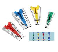 VDSOW Bias Tape Maker, Attrezzo per Sbieco con 4 Dimensioni(6 mm/12 mm/18 mm/25 mm) per Sewing And Quilting Nastro Tessuto, Nastro in Sbieco Sbiecatori Manuali Accessorio Gadget per Cucito Patchwork