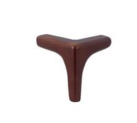 VDSRPSDLQ 4 pezzi di piedini triangolari in legno di gomma color noce con punta in ottone for divano, mobili, mobile bar, vite di ricambio(130mm)