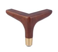VDSRPSDLQ 4 pezzi di piedini triangolari in legno di gomma color noce con punta in ottone for divano, mobili, mobile bar, vite di ricambio(H150mm)