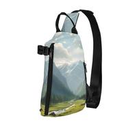 VducK Borsa a tracolla per donna uomo borsa a tracolla vintage in legno blu borsa da viaggio marsupio leggero casual zaino da giorno, Valle, Taglia unica