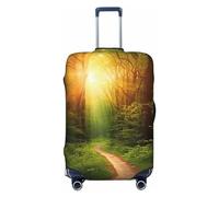 VducK Copertura elastica per valigie da viaggio, motivo: alba sul sentiero del bosco, alla moda, adatta per bagagli da 45,7 a 81,7 cm, Nero , XL, Valigia