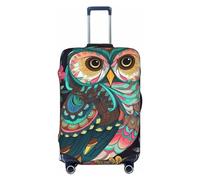 VducK Copertura elastica per valigie da viaggio, motivo: gufo anime, alla moda, adatta per bagagli da 45 a 81 cm, Nero , L, Valigia