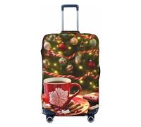 VducK Copertura per bagagli da viaggio con albero di Natale e cioccolata calda, alla moda, adatta per bagagli da 45,7 a 81,3 cm, Nero , XL, Set Bagagli