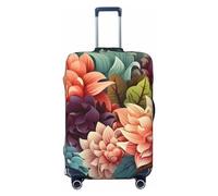 VducK Copertura per bagagli da viaggio con fiori come sfondo per valigie alla moda, adatta per bagagli da 45,7 a 81,3 cm, Nero , M, Set Bagagli