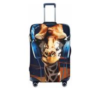 VducK Copertura per bagagli da viaggio con giraffa che indossa cuffie valigie coperture per bagagli alla moda per bagagli da 45,7 a 81,3 cm, Nero , XL, Set Bagagli