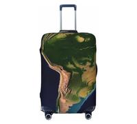 VducK Copertura per bagagli da viaggio Sud America con immagine satellitare per valigie alla moda adatta per bagagli da 45,7 a 81,3 cm, Nero , L, Set Bagagli
