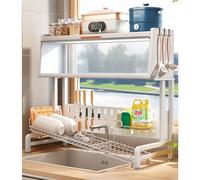 VdUck Scolapiatti - 3-Tier Regolabile Sopra Il Lavello Asciugatura Scaffale Sopra Il Contatore Per Countertop Storage Utensil Holder Home Kitchen Space Saver Organizer