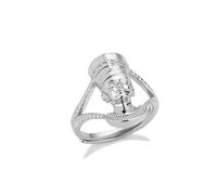 vdwv Anello regolabile con regina africana retrò vintage lucido regina ritratto anello gioielli per donne uomini gioielli etnici egiziani, Metallo, Nessuna pietra preziosa