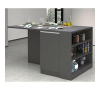 VE.CA - Isola da Cucina Balance - Credenza cucina - Ideale per una cucina completa - Ideale come tavolo da pranzo - Colore Antracite/Report - Made in Italy