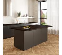 VE.CA - Isola da cucina Erika - Colore antracite - Credenza cucina - Mobile cucina - Ideale per una cucina completa - Ideale come tavolo da pranzo - Made in Italy (wenge)