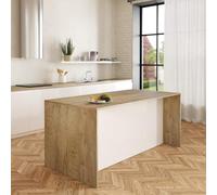 VE.CA - Isola da cucina Sophia - Colore bianco lucido - Credenza cucina - Mobile cucina - Ideale per una cucina completa - Ideale come tavolo da pranzo - Made in Italy (rovere naturale)