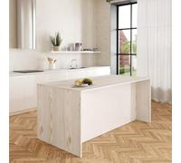 VE.CA - Isola da cucina Sophia - Colore bianco lucido - Credenza cucina - Mobile cucina - Ideale per una cucina completa - Ideale come tavolo da pranzo - Made in Italy (shabby) (shabby)