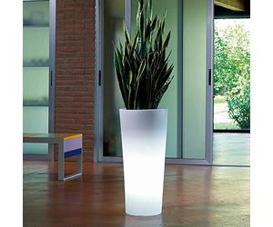 VE.CA-ITALY VECA GARDEN - VASO LUMINOSO CACHE-POT GENESIS ROTONDO ALTO ARREDO GIARDINO, ALTEZZA 85 O 100 CM, IN 4 COLORAZIONI (85 cm)