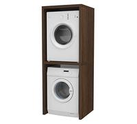 VE.CA. S.r.l. - Mobile Colonna Coprilavatrice - In Legno - Mobile Lavanderia Coprilavatrice/Coprisciugatrice - Disponibile su Misura - Arredo Bagno - Colore: Wengè - Made in Italy