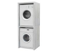 VE.CA. S.r.l. - Mobile Colonna Coprilavatrice - In Legno - Mobile Lavanderia Coprilavatrice/Coprisciugatrice - Disponibile su Misura - Arredo Bagno - Colore: Shabby Chic - Made in Italy