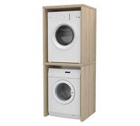 VE.CA. S.r.l. - Mobile Colonna Coprilavatrice - In Legno - Mobile Lavanderia Coprilavatrice/Coprisciugatrice - Disponibile su Misura - Arredo Bagno - Colore: Quercia Sherwood - Made in Italy