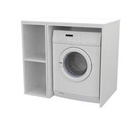 VE.CA. S.r.l. - Mobile Lavanderia Riga - In Legno - Mobile Lavanderia Coprilavatrice/Coprisciugatrice - 105 cm - Disponibile su Misura - Arredo Bagno - Colore: Bianco Frassinato - Made in Italy