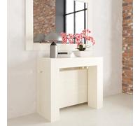 VE.CA.s.r.l. - Tavolo Consolle Allungabile Kilka - Con Porta Prolunghe - Dimensioni Consolle Chiusa: 90x40x77- Capacità: Fino a 14 Persone - Allungabile a 300 cm - Colore: Bianco Larice
