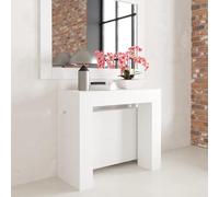 VE.CA.s.r.l. - Tavolo Consolle Allungabile Kilka - Con Porta Prolunghe - Dimensioni Consolle Chiusa: 90x40x77- Capacità: Fino a 14 Persone - Allungabile a 300 cm - Colore: Bianco Frassinato
