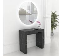 VE.CA.s.r.l. - Tavolo Consolle Allungabile Venere - In Legno Nobilitato - Con Gambe Perimetrali - Dimensioni: 90x40 cm - Altezza: 77 cm - Fino a 300 cm - Capienza 16 Persone - Colore: Marmo Nero