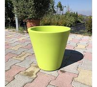 Ve.Ca Veneta Casalinghi Vaso Fioriera Single Cosmos Tondo diam. cm35x35h in Resina Colore Verde Anice Foto Reale AMDGarde