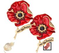 VE Day 80 Poppy Brooch, 2025 VE Day 80th Anniversary Remembrance Brooch, Spilla in metallo a forma di papavero rosso, spilla in metallo smaltato rosso, regalo veterano, no, Metallo