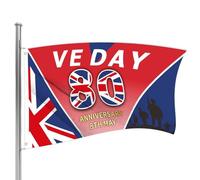 VE Day 80th Flag - Patriotism Commemoration Ensign, Memorial Triumph Banner | Dedication Conquest Salute, Festivity Observance Pennant, Rejoicing Ceremony Emblem, Legacy, Remembrance Standard