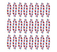 VE Day Union Jack Lei - Confezione da 24 lei hawaiane rosse, bianche e blu, perfette per l'incoronazione del re, feste a tema britannico ed eventi in maschera, Pack Of 24