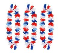 VE Day Union Jack Lei - Confezione da 3 lei hawaiane rosse, bianche e blu, perfette per l'incoronazione del re, feste a tema britannico ed eventi in maschera, Pack Of 3