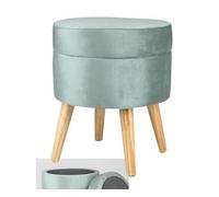 VEA SRL Pouf contenitore Azzurro Tiffany CLOUD, 36x36x43 cm Salotto e camera da letto, Panca contenitore e sgabello poggiapiedi (TIA 61095)