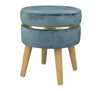 Sgabello poggiapiedi Sunshine BLU 35x41,5 cm, Pouf per postazione trucco camera ragazza, Pouf camera make up, Pouf letto Vanity (TIA 59746)
