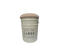 VEA SRL Sgabello Pouf contenitore in stile industriale 31x40 cm,Verde, Sgabello decorativo in metallo camera da letto e soggiorno, Coperchio/seduta Morbida(FIL 61125 verde)