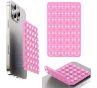 VEADOOLLY Octo Cup Buddy - Supporto adesivo per cellulare in silicone, supporto a ventosa per telefono su entrambi i lati, accessori per telefono a mani libere, supporto per selfie e video (rosa)