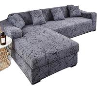 VEAI Copri Divano con Penisola Sinistra Destra Angolare Copridivano Elasticizzato Coperta Divano Universali Sofa Cover 3 4 1 2 Posti Protezione Divano (Color : G, Size : 235-300cm)